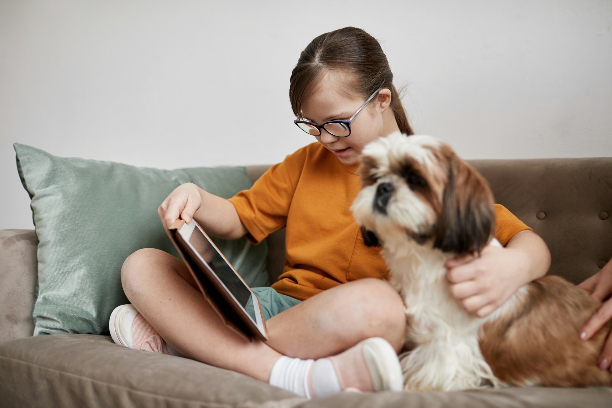 Girl With Down Syndrome At Home